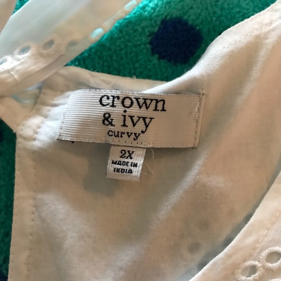 Crown and Ivy Women’s Shirt, Size 2X. White - Picture 5 of 5